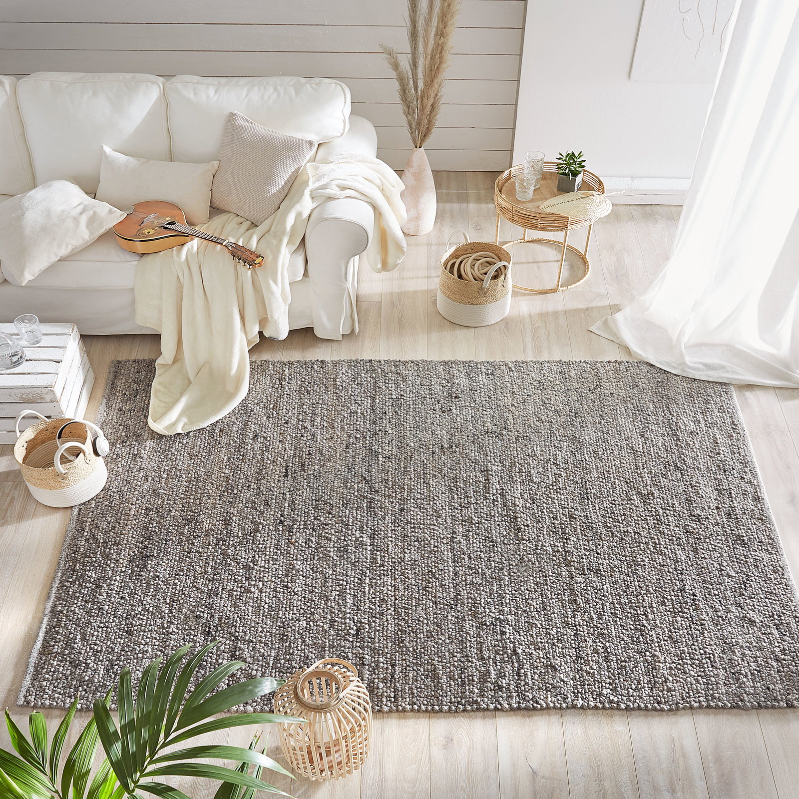Kibek Woll-Teppich - Hillsand Grau 250 x 300 cm