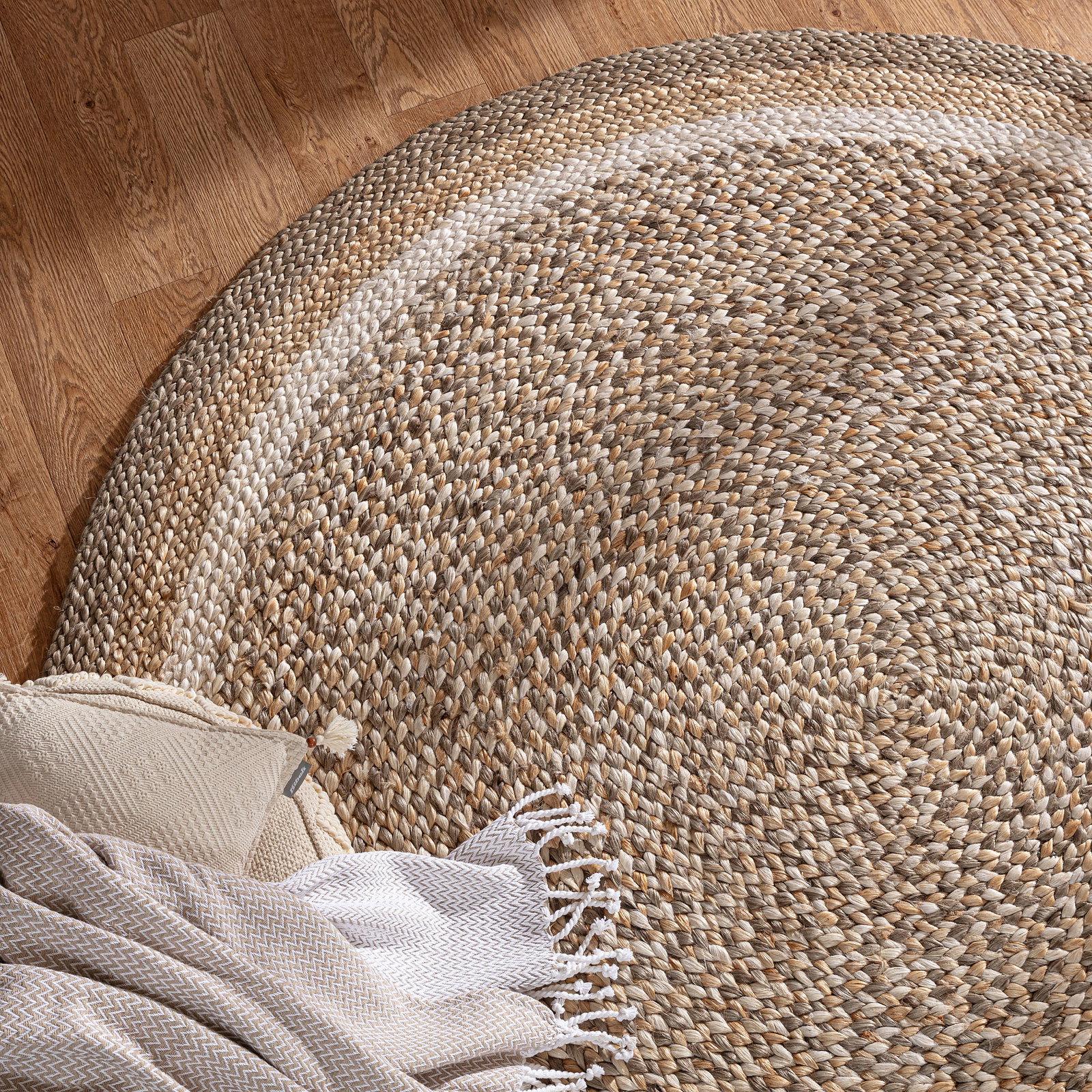 Kibek Jute-Teppich - Almenara Braun 200 cm Ø 100 % Jute