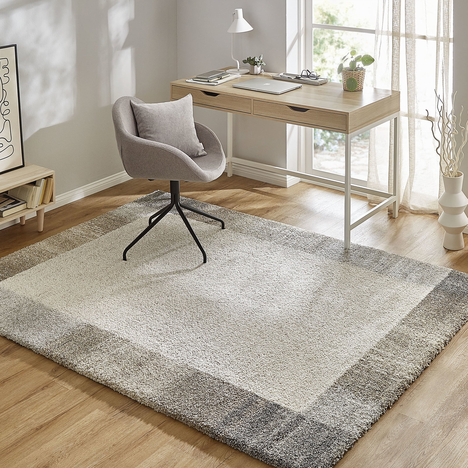 Kibek Moderner Teppich - Belfort Grau 80 x 150 cm