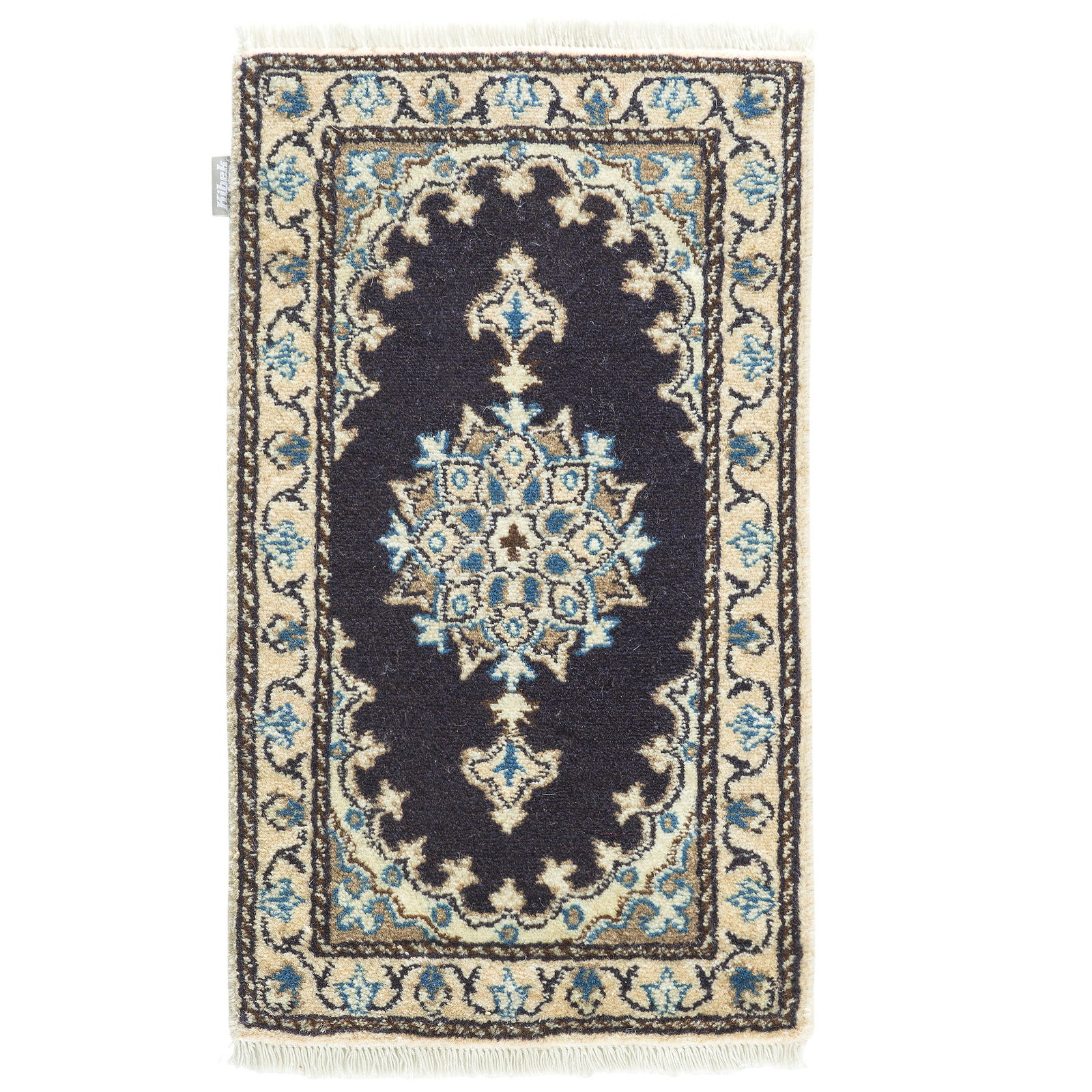 Kibek Unikat / Einzelstück - Kaschmar Nain 12 Lah Blau 40 x 60 cm 95% Schurwolle, 5% Seide