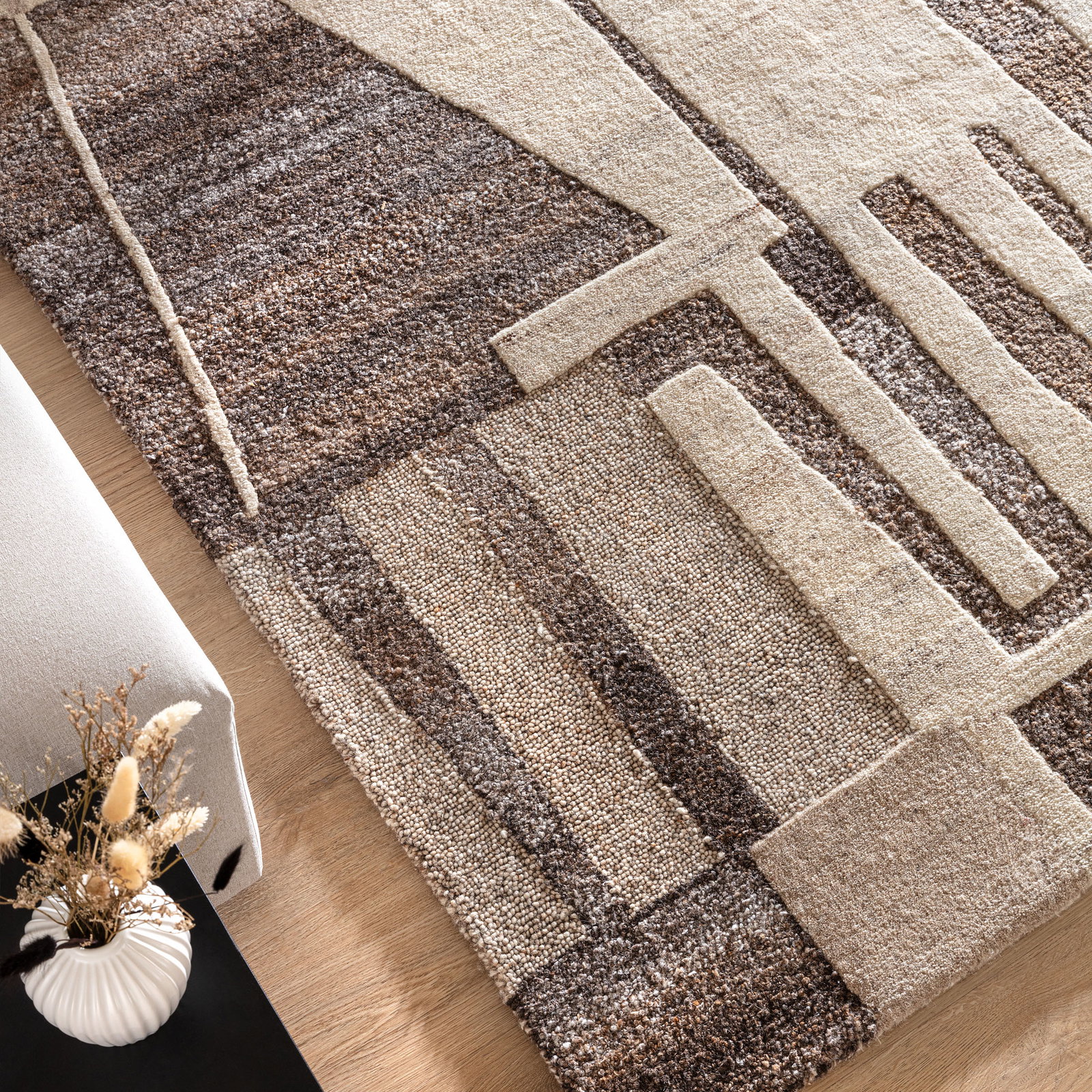 Kibek Moderner Teppich - Bruland Braun 170 x 240 cm