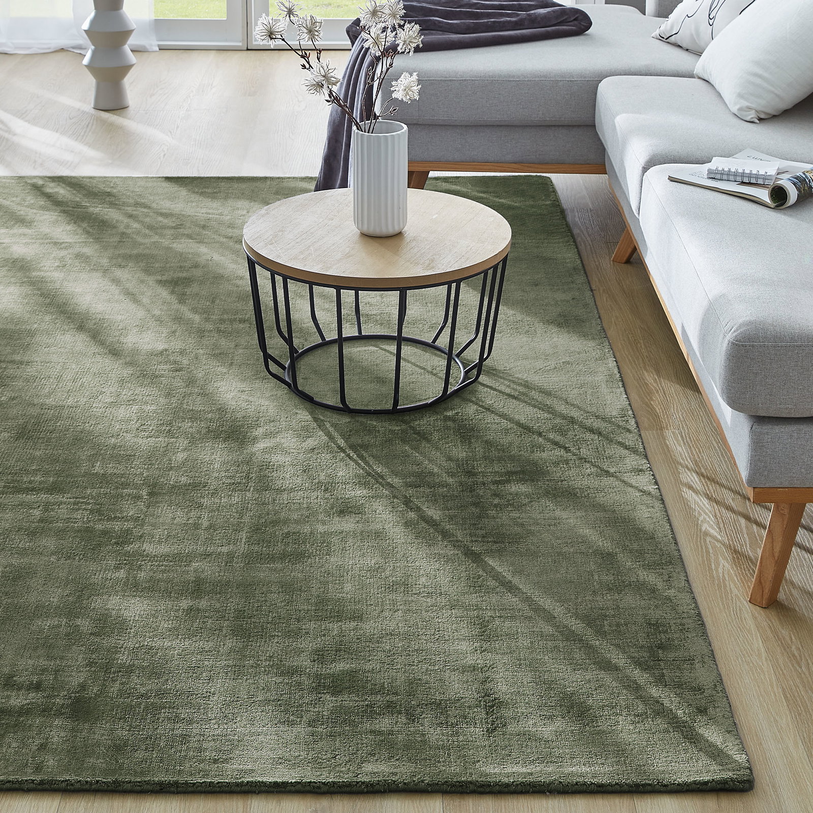 Kibek Viskose-Teppich - Miramar Grün 60 x 90 cm 100% Viskose