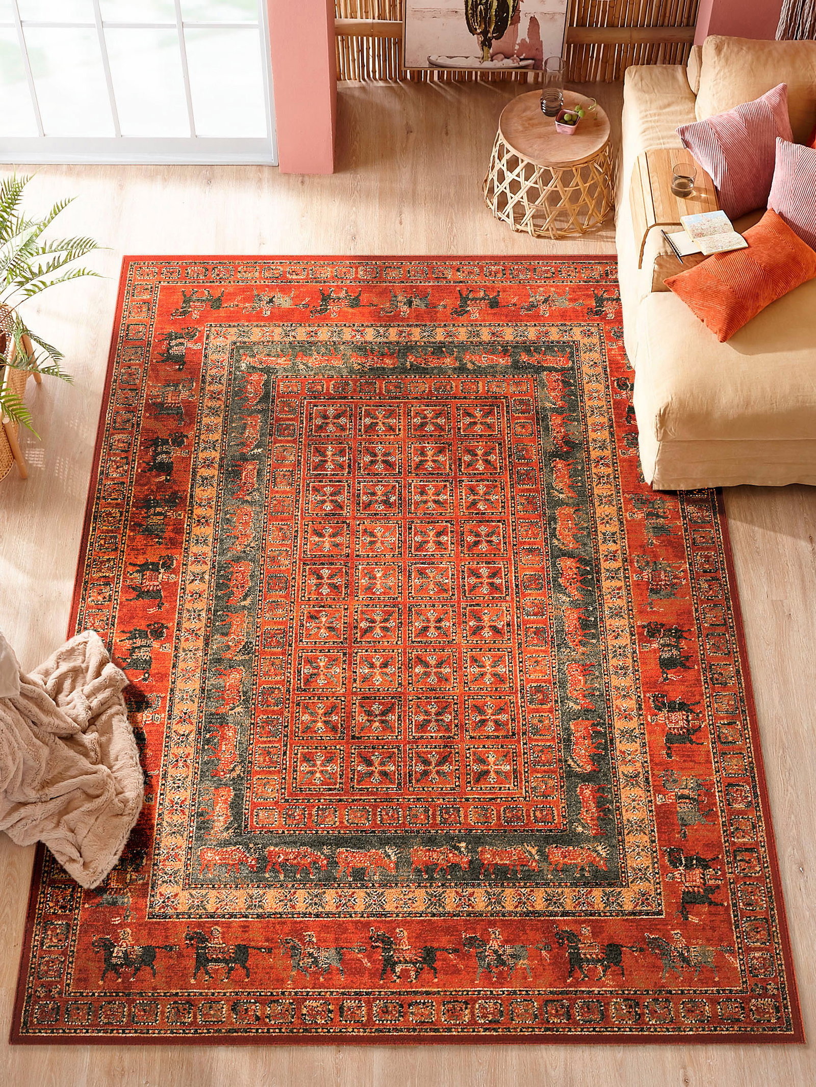 Kibek Orient-Teppich - Bartolini Pasyryk Terracotta 67 x 130 cm 100 % Schurwolle