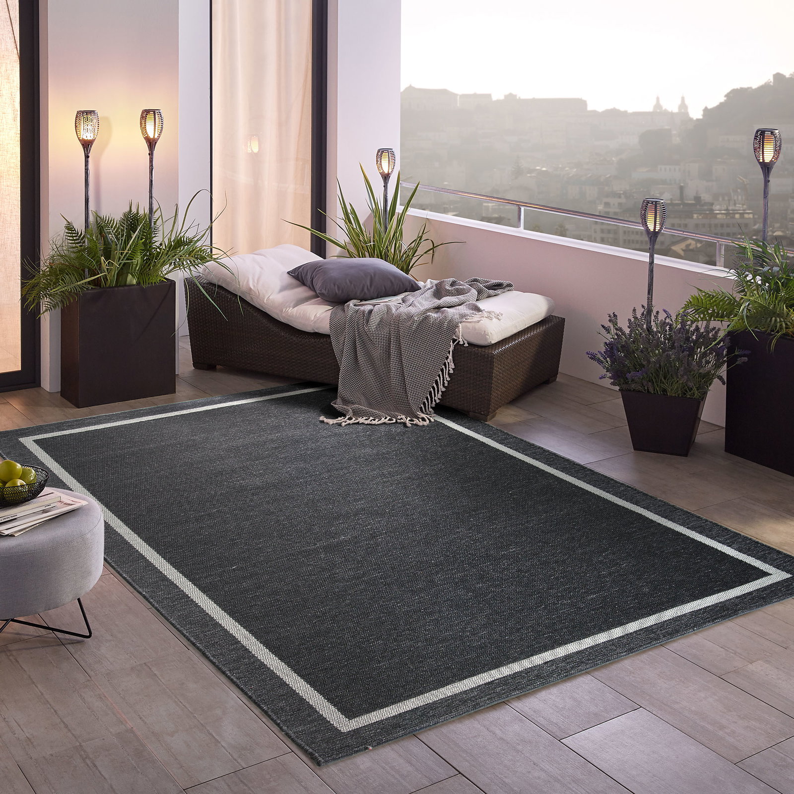 Kibek Outdoor-Teppich - Svana Schwarz 200 x 290 cm