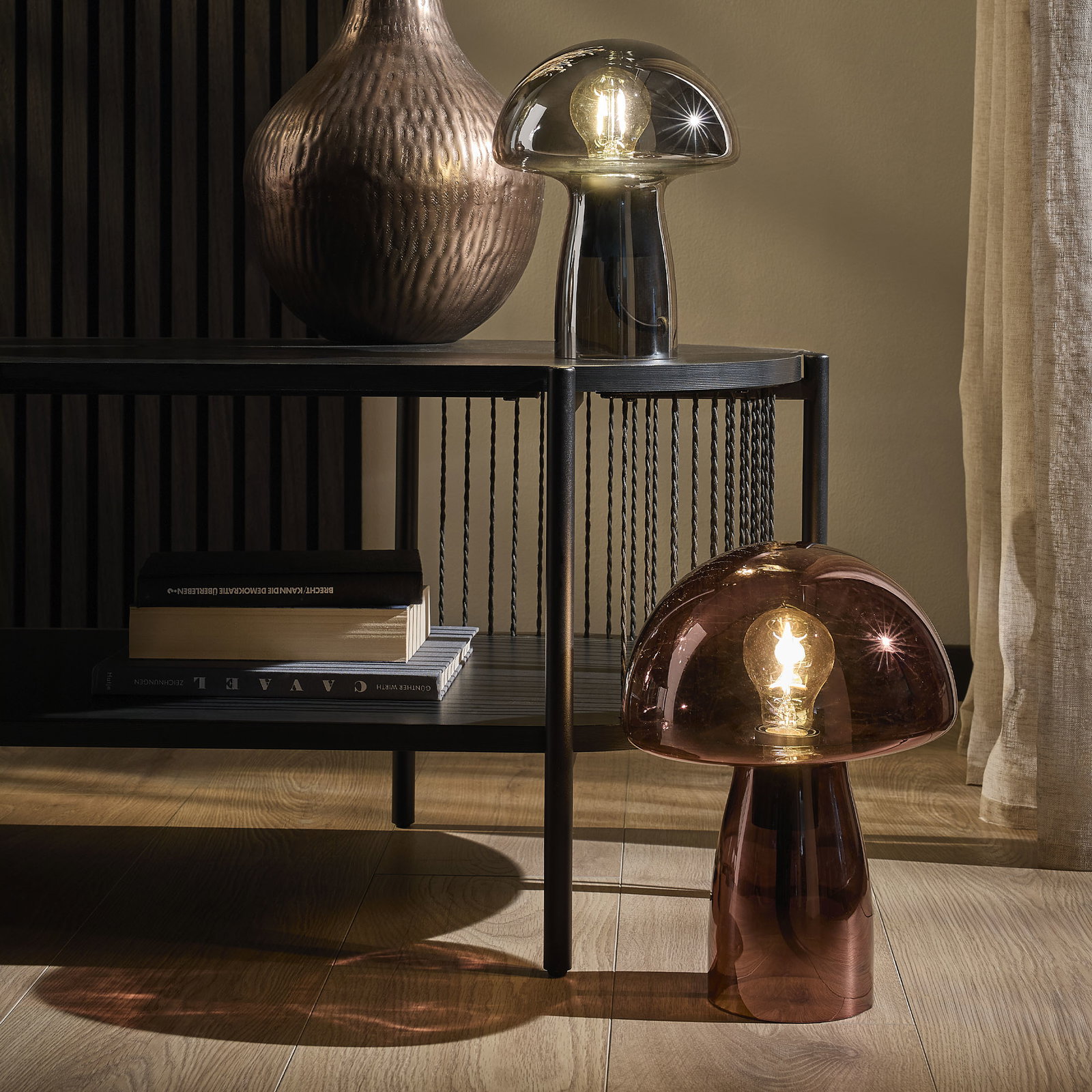 Kibek Lampe - Portibello Braun 22 x 28 cm Glas