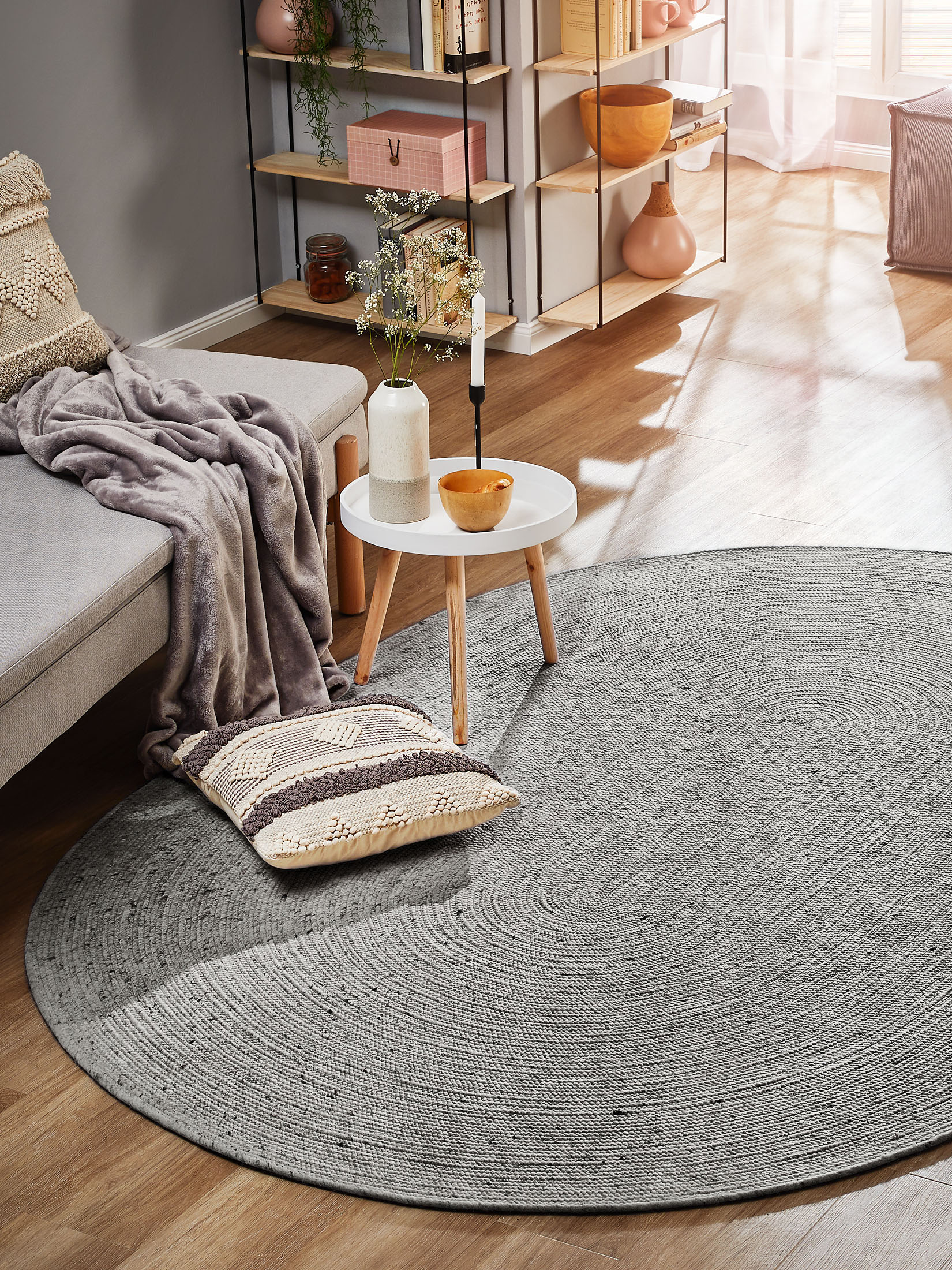 Björna | Light Grey | ca. 140 x 200 cm oval