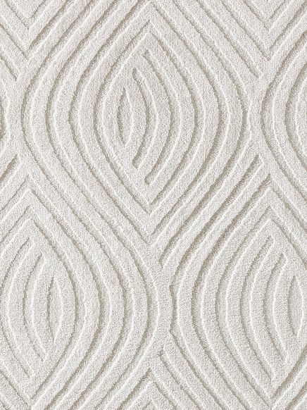 Textile Oberfläche zeigt ein diagonales Muster aus geschwungenen Linien in hellem Beige.