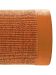 Geklöppelte Bandage rollt sich auf, einfärbig orange, auf weißem Hintergrund.