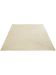 Quadratischer Teppich liegt flach, hellbeige Farbe, einfache Struktur, neutraler Hintergrund.