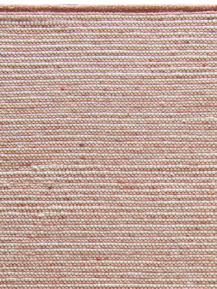 Nahaufnahme eines gewebten Textilmusters in rosa und weißer Farbe mit horizontalem Verlauf.