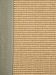 Gewebter Teppich in Beige mit hellgrauem gewebtem Saum an der Seite.