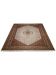 Orientteppich zeigt geometrisches Muster mit zentralem Hexagon, floralen Details und breitem Rand.