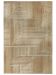 Teppich mit geometrischem Muster aus parallelen Linien und rechteckigen Formen in Beige und Braun.
