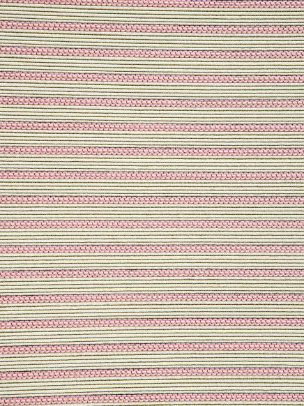 Streifenmuster mit rosa und grünen Linien auf beigem Hintergrund, textile Oberfläche.